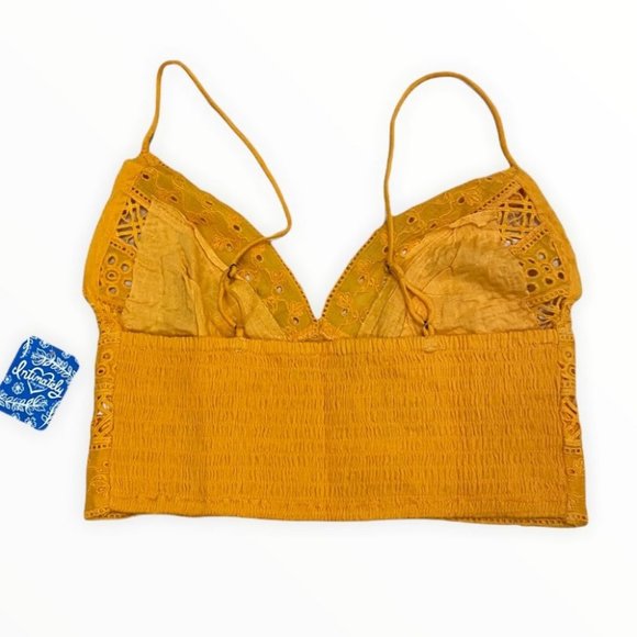 NWT Free People Mango Carina Crochet Bralette Bright Orange Size Medium Boho New - Picture 5 of 7